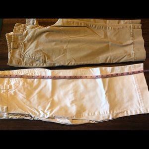 2 Used JCrew Chino Capris SZ8. White. Khaki